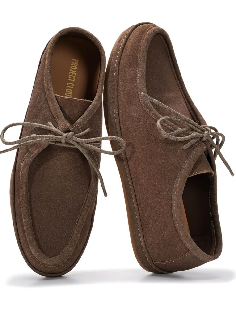 Project Cloud Men's Suede Moc Toe Casual Leather Shoes in Taupe Size 8.5 NWOT